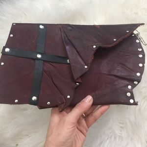 Baby leather rocker clutch handcrafted bag